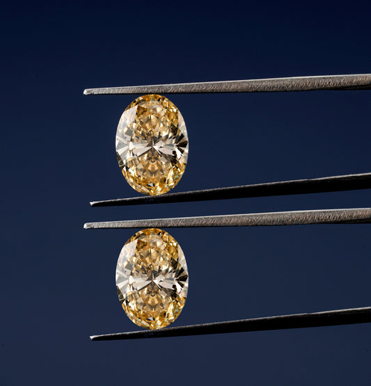 Oval Yellow Color Lab Created Diamonds,Yellow Loose Diamond For Engagement Ring,Yellow Diamonds For Studs, Gift For Anniversary