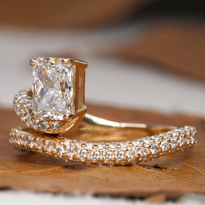 IGI Certified 1CT Radiant Cut Lab Diamond Engagement Ring