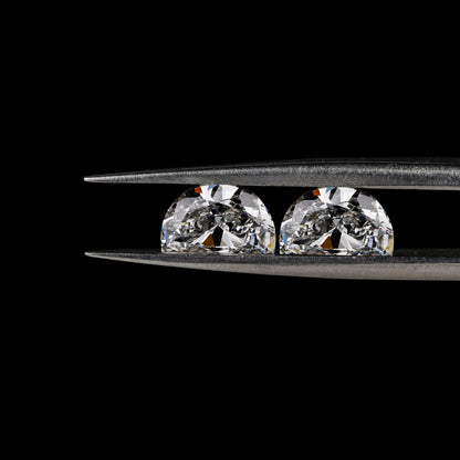 Half Moon Lab Diamond Ring | Three Stone Engagement Ring