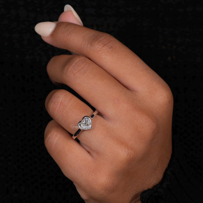 Heart Lab Diamond Ring | Bezel Set Solitaire Engagement Ring