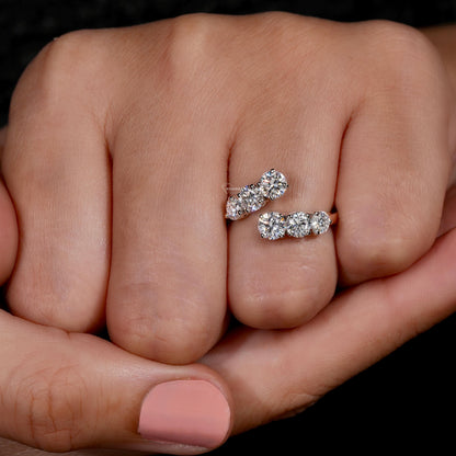 Round Lab Diamond Bypass Ring – Gold Wrap Ring
