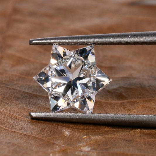 Star Cut Lab Grown Diamond For Solitaire Studs,1.00Ct Star Cut CVD Diamond For Pendant,Antique Cut Diamond Loose For Her,Man Made Diamond