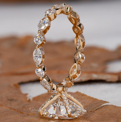 3.50CT Oval Lab Diamond Engagement Ring Marquise & Round Pave