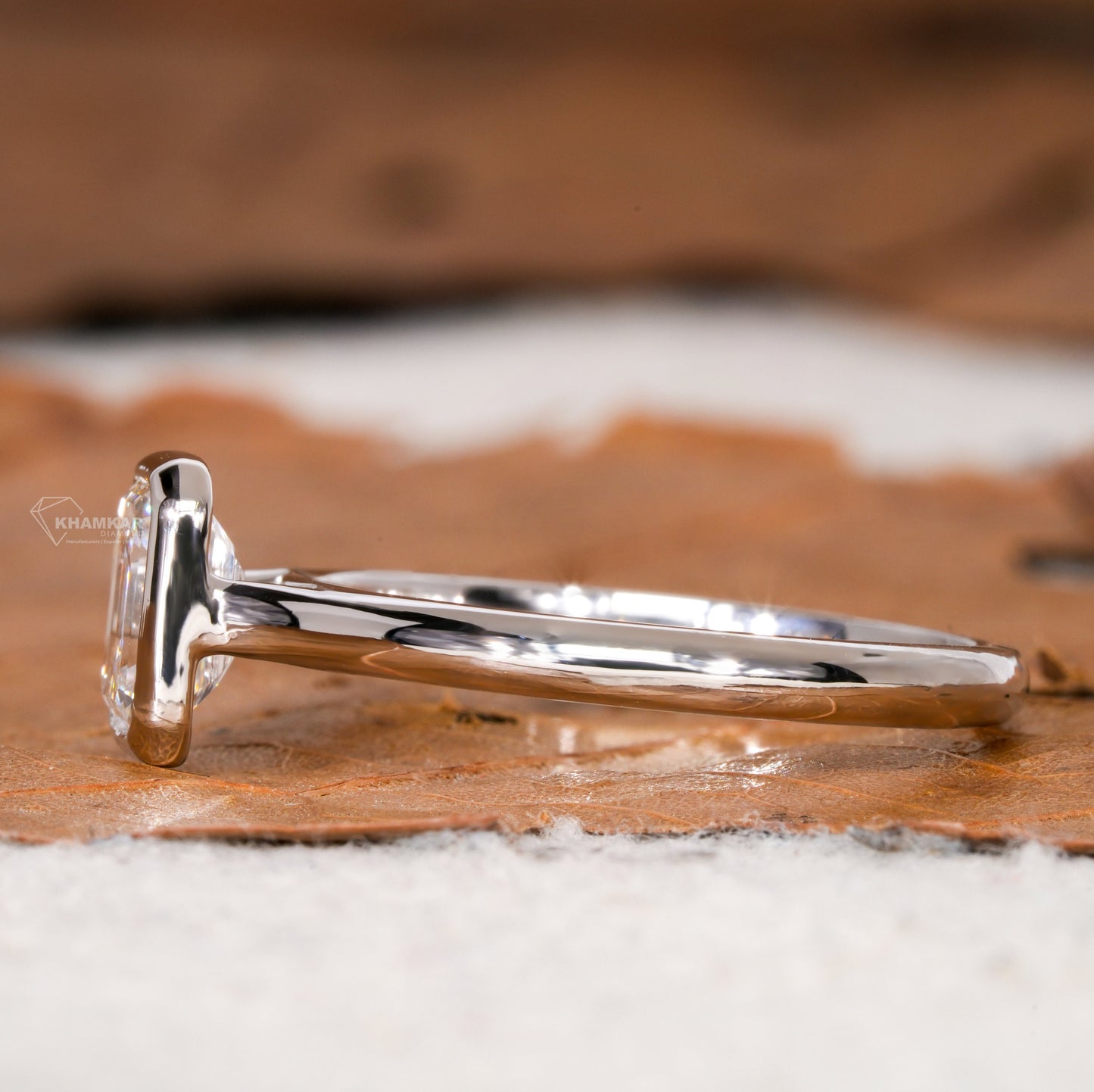 Emerald Cut Lab Diamond Ring | Solitaire  Wedding Ring For Her