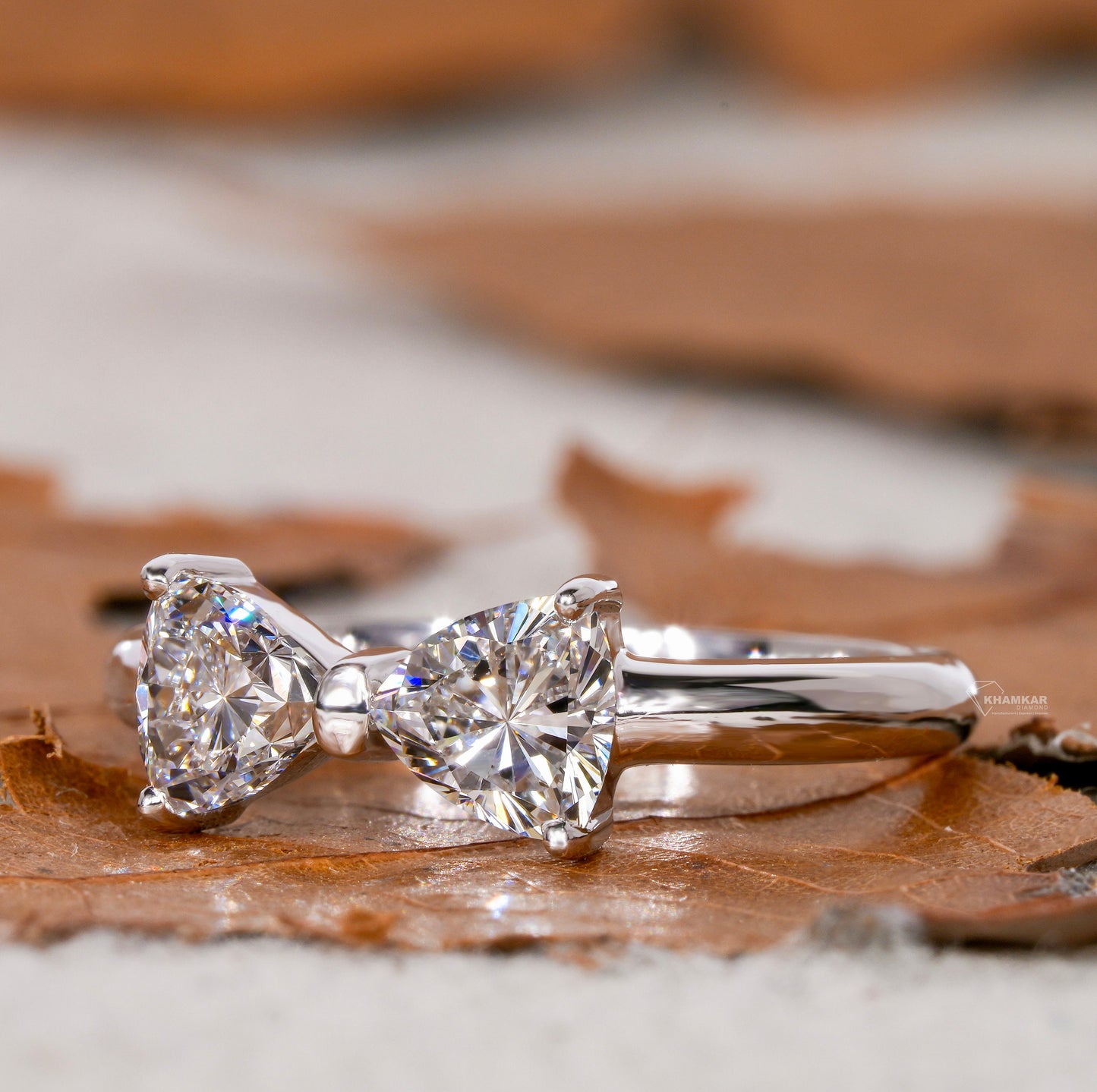1CT Trillion Lab Diamond Bow Tie Ring – Unique Promise Ring for Her