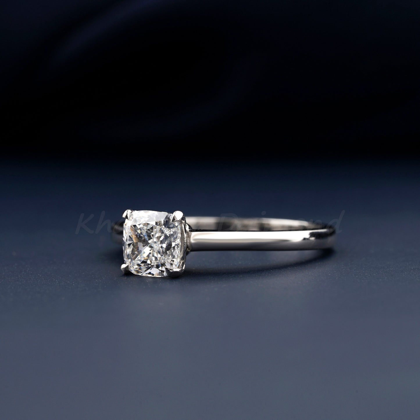 Cushion Cut Lab Diamond Solitaire Engagement Ring – Anniversary Gift for Her