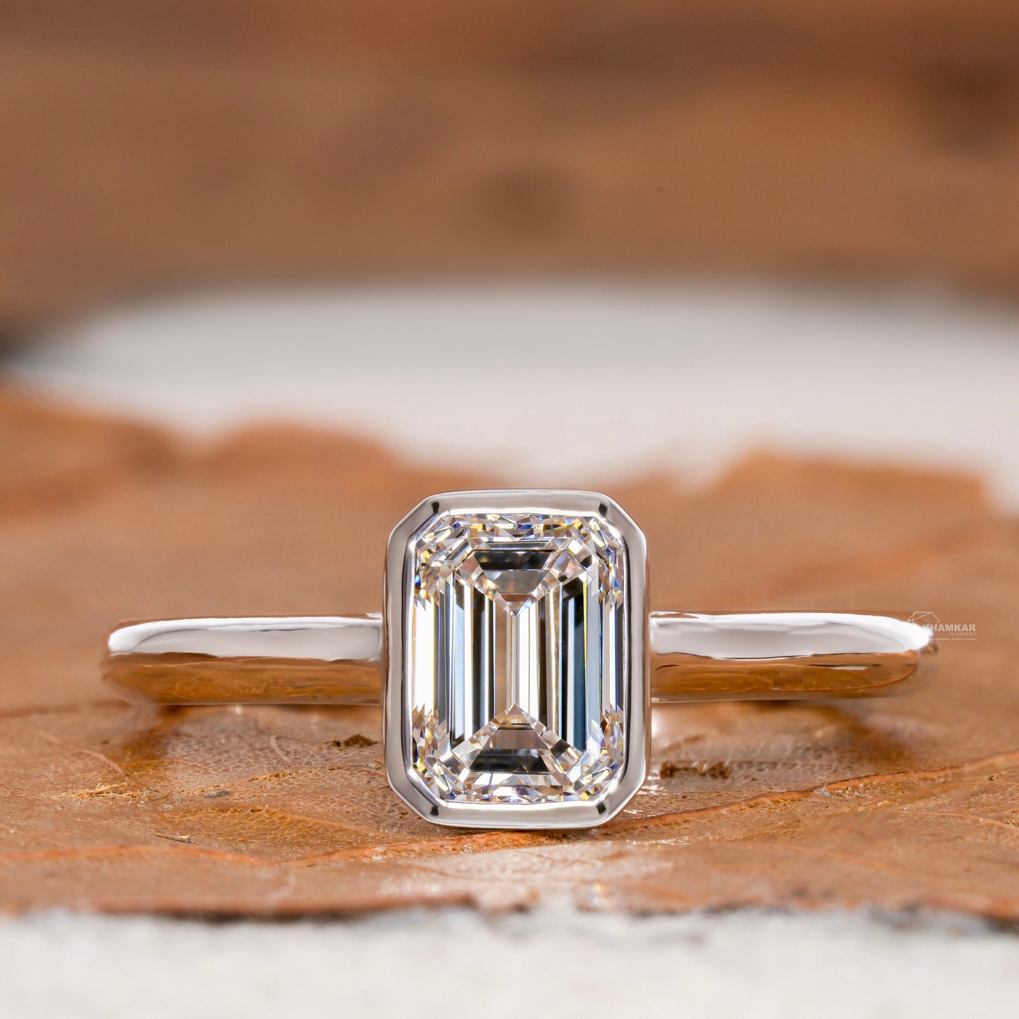 Emerald Cut Lab Diamond Ring | Solitaire  Wedding Ring For Her