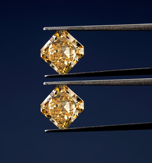 Square Radiant Yellow Color Lab Grown Diamonds Yellow Loose Diamond For Engagement Ring Color Diamonds For solitaire Studs Gift For Her