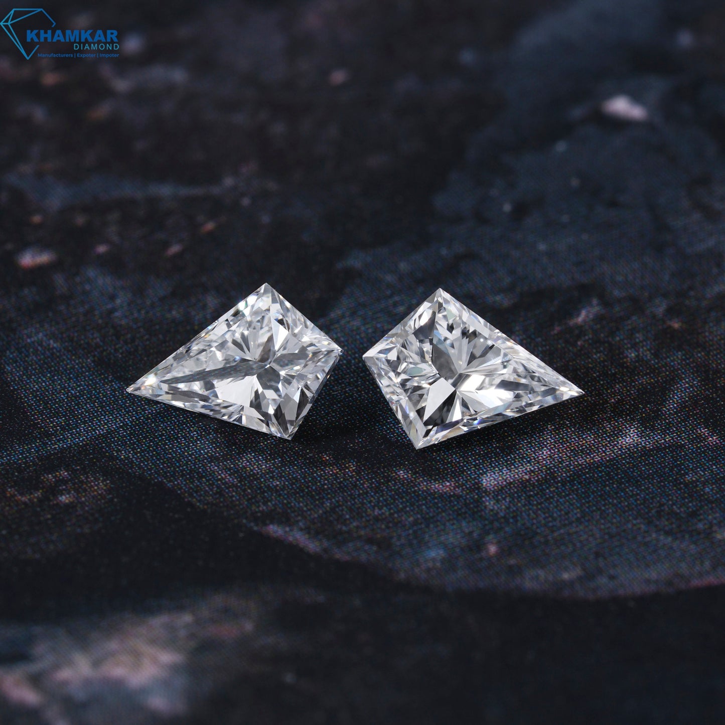 Kite Cut Labgrown Diamond For Studs,CVD-HPHT Diamond For Gift, Conflict Free Diamond,Side Stone Ring,18K White Gold Kite Diamond Bezel Stud