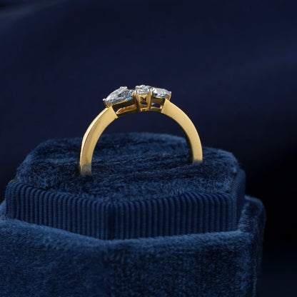 Blue Trillion Lab Diamond Engagement Ring – Three Stone Ring