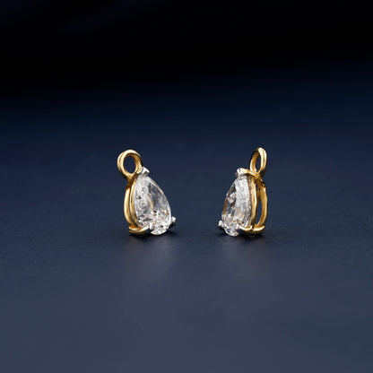 Pear Cut Lab Grown Diamond Stud Earrings for Wedding