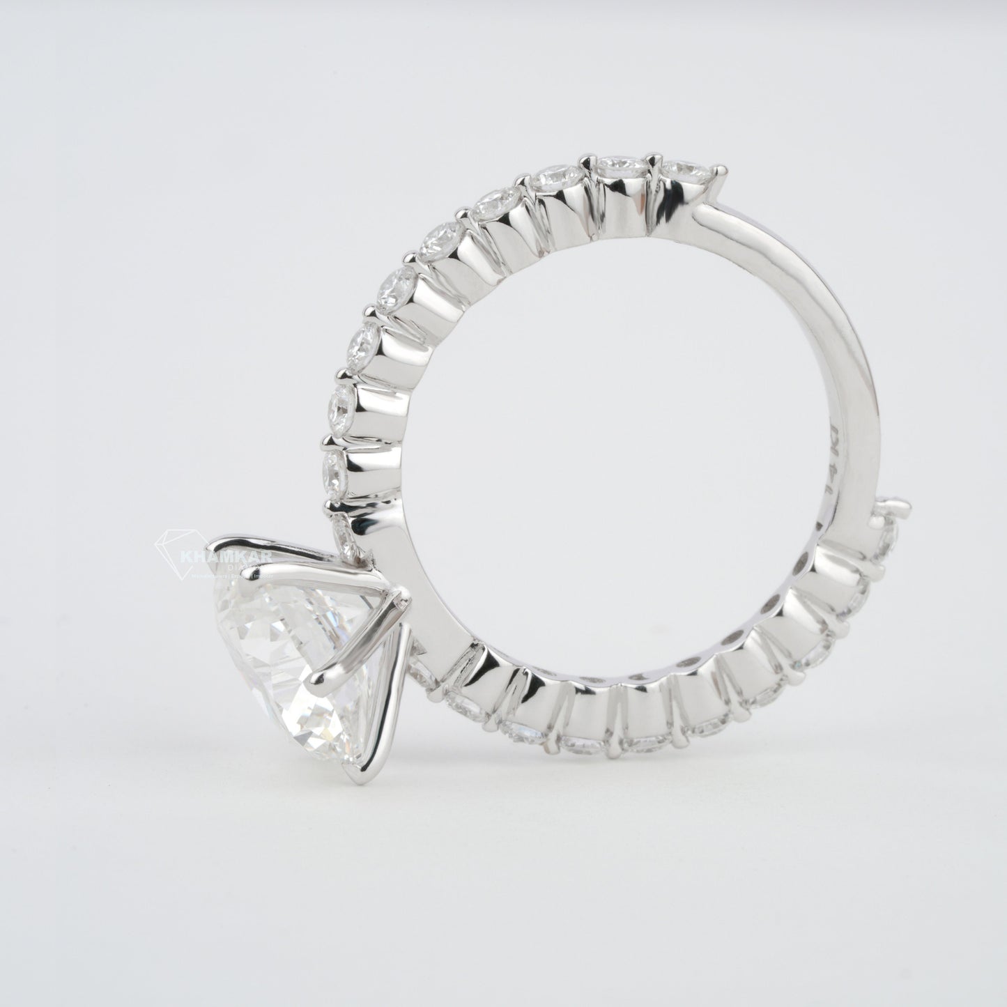 3 CT Round Lab Grown Diamond Halo Engagement Ring in White Gold
