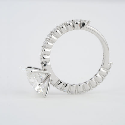 3 CT Round Lab Grown Diamond Halo Engagement Ring in White Gold
