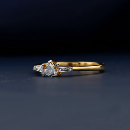 Light Blue Trillion Lab Diamond Ring – Three Stone Promise Ring