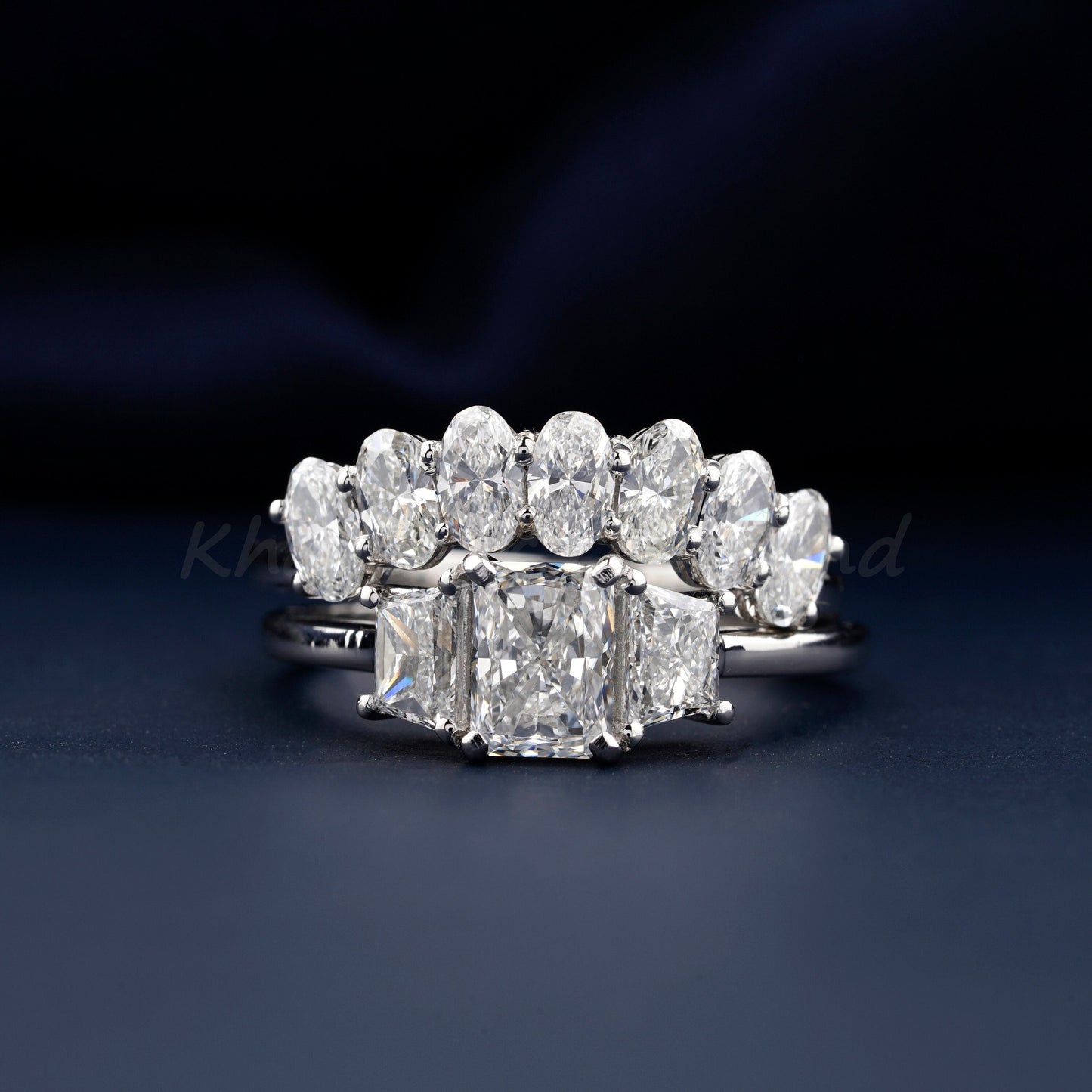 Lab Grown Diamond Bridal Ring Set – Engagement & Wedding Ring Set Gift for Her