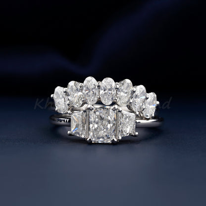 Lab Grown Diamond Bridal Ring Set – Engagement & Wedding Ring Set Gift for Her