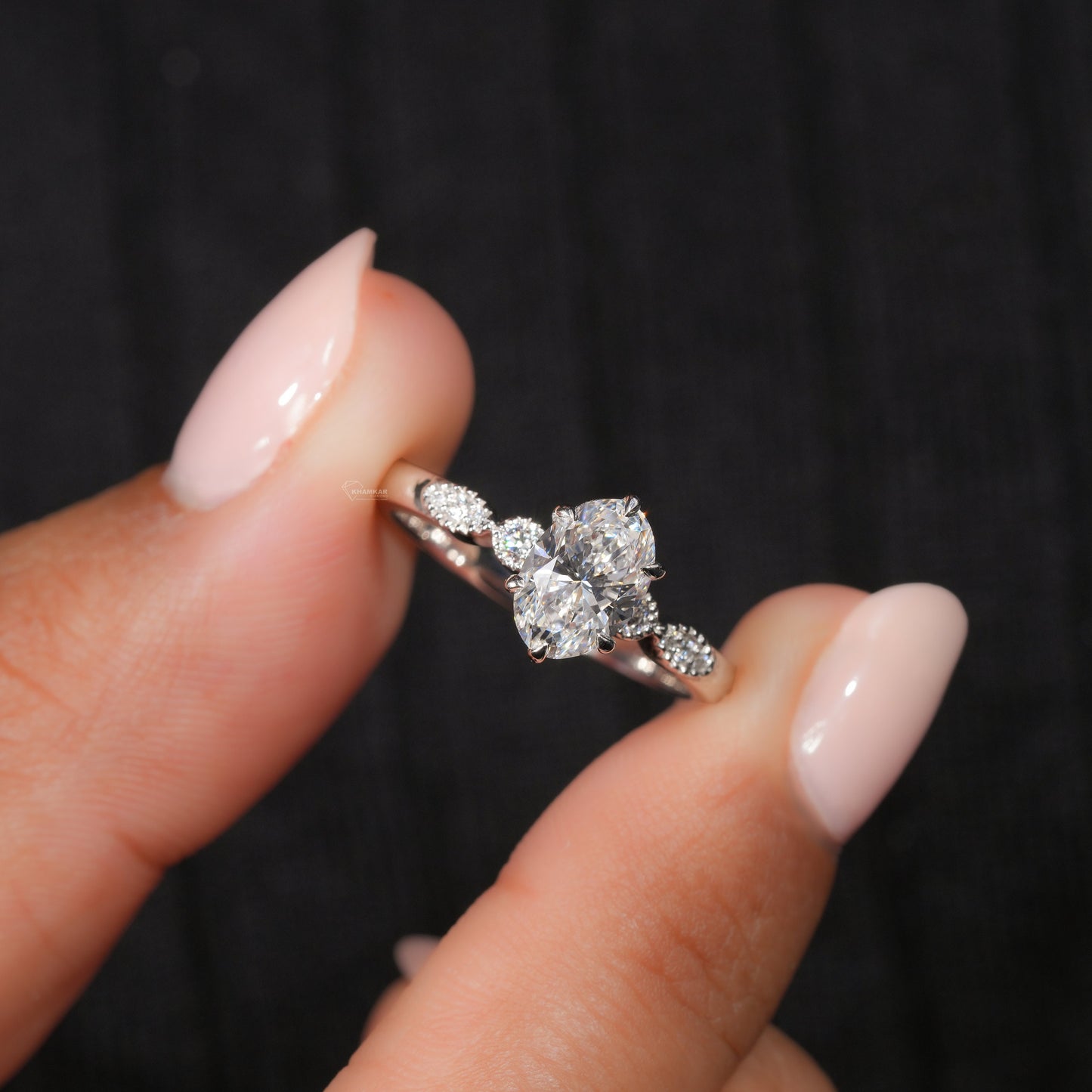 1. 1.00CT Oval Lab Diamond Ring – Vintage Milgrain Engagement Ring