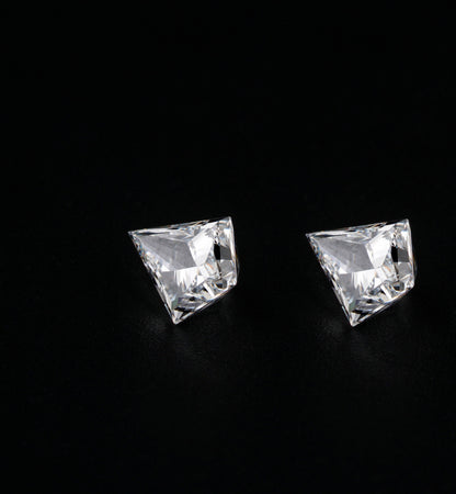Kite Cut Lab Diamond 18K White Gold Kite Diamond Bezel Stud Lab Created Diamond Stud Earring Diamond For Love pendant necklace