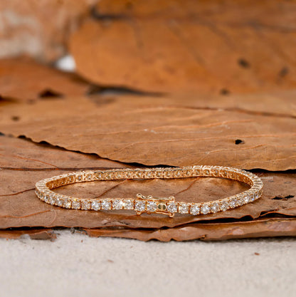Round Cut Lab Grown Diamond Tennis Bracelet For Women