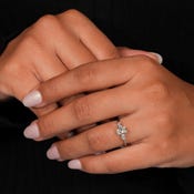 0.70 TCW Oval Lab Created Diamond Engagement Ring,Side Pear Diamonds,Three Stone Wedding Ring,Diamond Promise Ring,Gift For Her