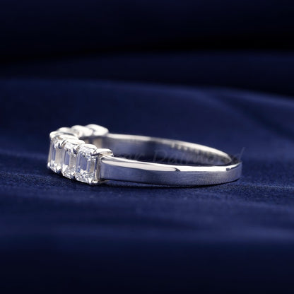Emerald Cut Lab  Diamond Half Eternity Band – 0.15 CT Each