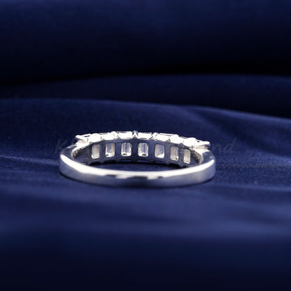 Emerald Cut Lab  Diamond Half Eternity Band – 0.15 CT Each