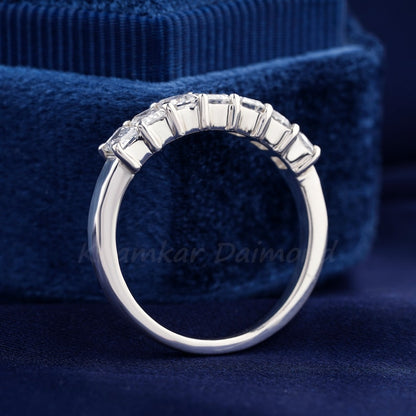 Emerald Cut Lab  Diamond Half Eternity Band – 0.15 CT Each