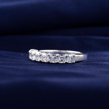 Asscher Diamond Wedding Band