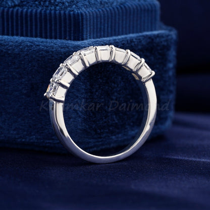 Asscher Diamond Wedding Band