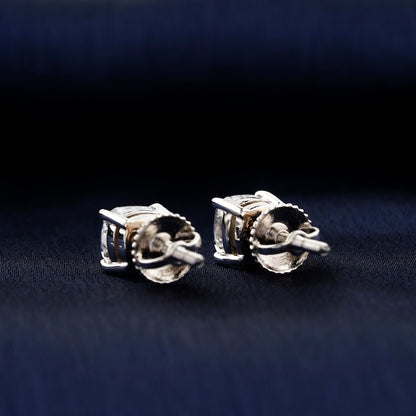 2 CT Cushion Cut Lab Diamond Stud Earrings – 14K Gold