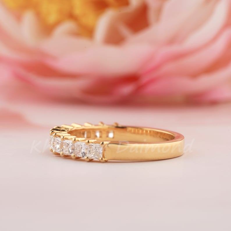 0.10 Ct Each Princess Cut Half Eternity Band Lab Diamond For Wedding Band Stackable Band For Anniversary Gift 100% Conflict Free Diamond