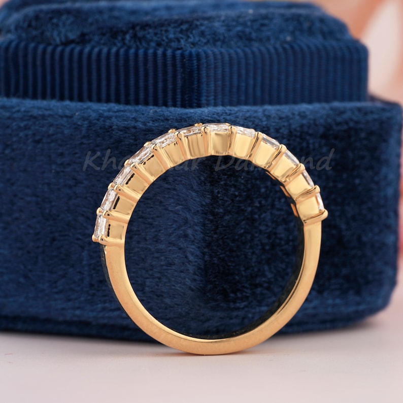 0.10 Ct Each Princess Cut Half Eternity Band Lab Diamond For Wedding Band Stackable Band For Anniversary Gift 100% Conflict Free Diamond