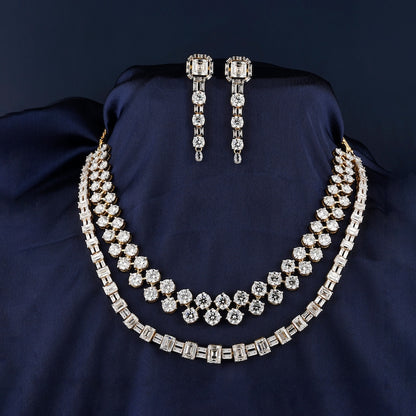 Lab Grown Diamond Bridal Necklace in 14K White Gold