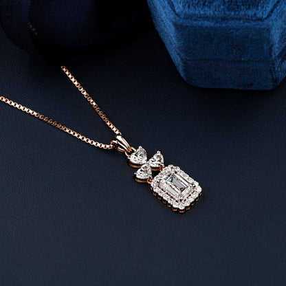 4 TCW Emerald & Heart Lab Grown Diamond Halo Pendant