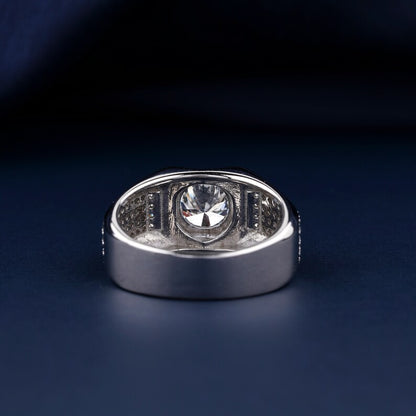 1CT Round Cut Lab Grown Diamond Men’s Ring | CVD Diamond Band