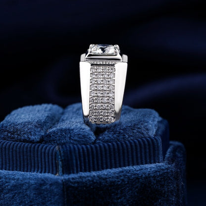 1CT Round Cut Lab Grown Diamond Men’s Ring | CVD Diamond Band