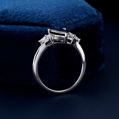 1CT Pear Cut Lab Diamond Ring, Three Stone Engagement Ring for Her