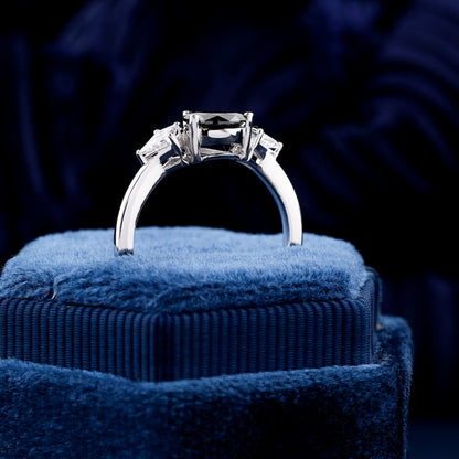 1CT Pear Cut Lab Diamond Ring, Three Stone Engagement Ring for Her