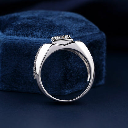 1CT Round Cut Lab Grown Diamond Men’s Ring | CVD Diamond Band