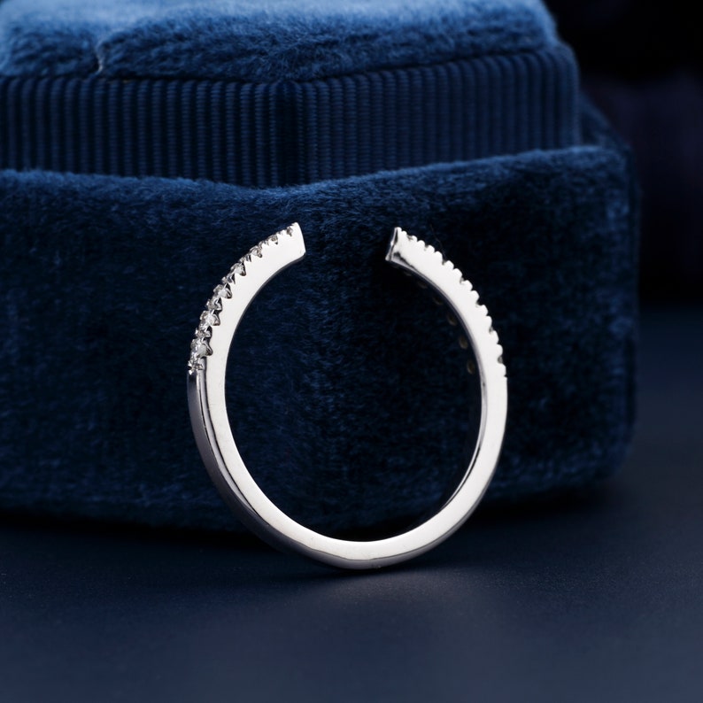 Round Lab Grown Diamond Enhancer Ring, Minimalist Diamond Ring,Open Stackable Ring,Dainty Wedding Band,Promise Ring,Unique Open Gap Ring