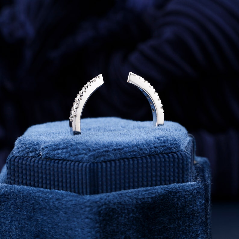 Round Lab Grown Diamond Enhancer Ring, Minimalist Diamond Ring,Open Stackable Ring,Dainty Wedding Band,Promise Ring,Unique Open Gap Ring