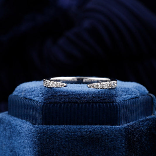 Round Lab Grown Diamond Enhancer Ring, Minimalist Diamond Ring,Open Stackable Ring,Dainty Wedding Band,Promise Ring,Unique Open Gap Ring