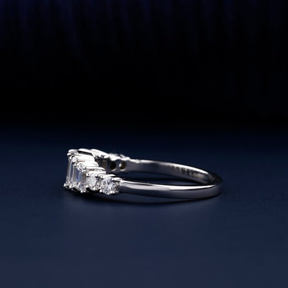 Emerald Cut Lab Diamond Eternity Band – White Gold