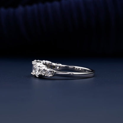 1.55 CT Oval Lab Grown Diamond Band with Round Side Stones – Eternity Ring