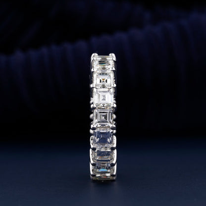 Carre Cut Lab Diamond Eternity Band in 14K White Gold