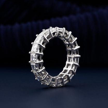Carre Cut Lab Diamond Eternity Band in 14K White Gold