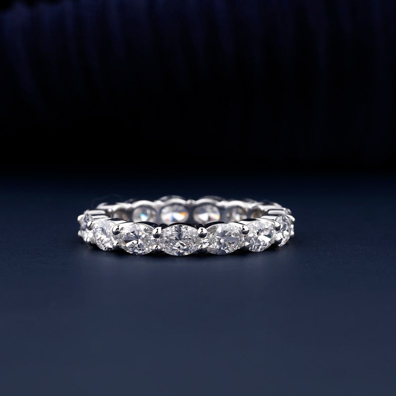 0.20 CT Oval Cut Lab Diamond Wedding Band Full Eternity Band Oval Stackable Band Bridal Set Ring DE/VS Lab Created Diamonds Gift For Her