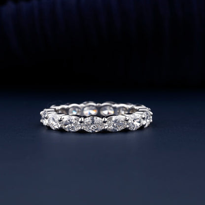 Oval Lab Diamond Eternity Wedding Band in Solid Gold