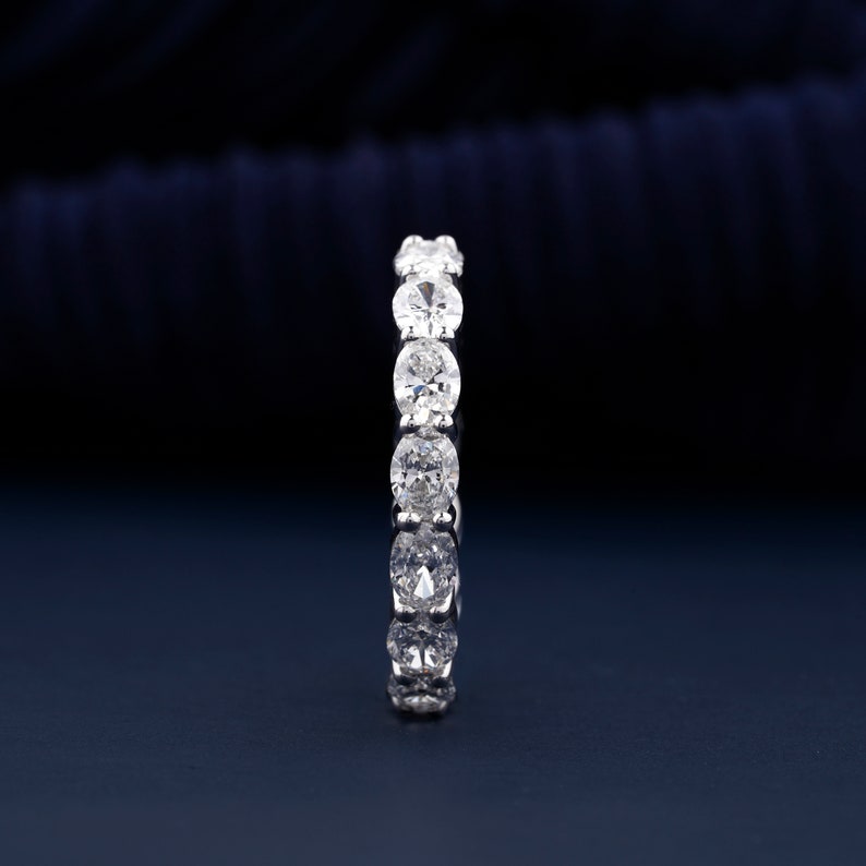 0.20 CT Oval Cut Lab Diamond Wedding Band Full Eternity Band Oval Stackable Band Bridal Set Ring DE/VS Lab Created Diamonds Gift For Her