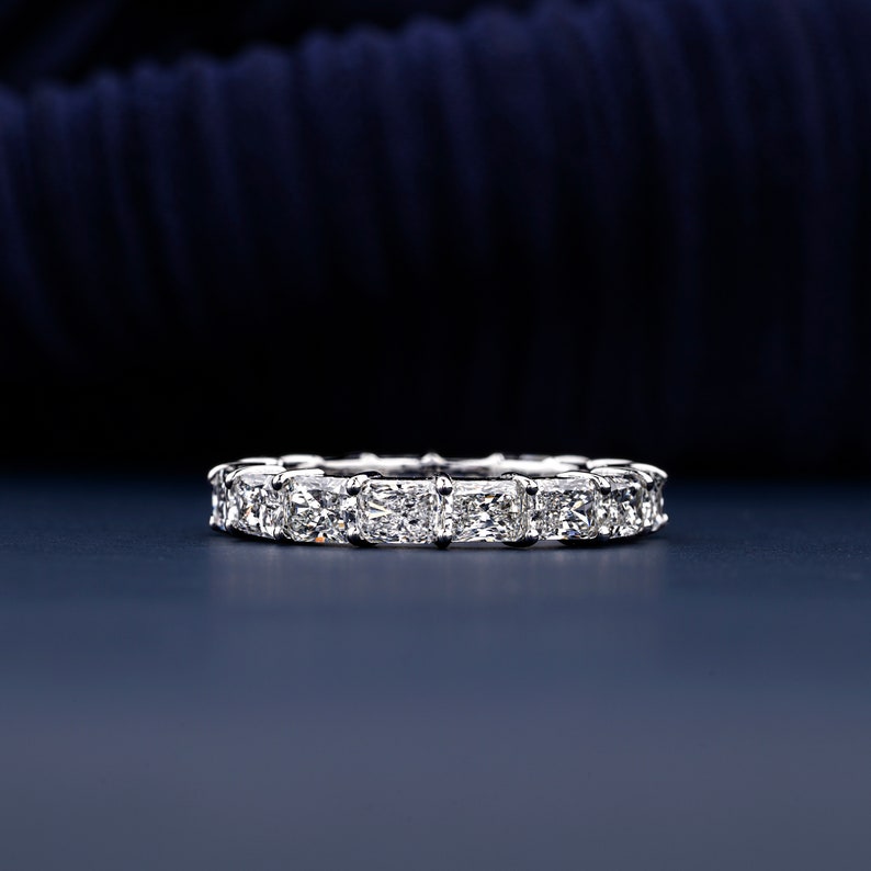 0.20 CT Radiant Cut Lab Diamond Wedding Band,Radiant Full Eternity Diamond Band,Bridal Ring,Anniversary Gift For Her